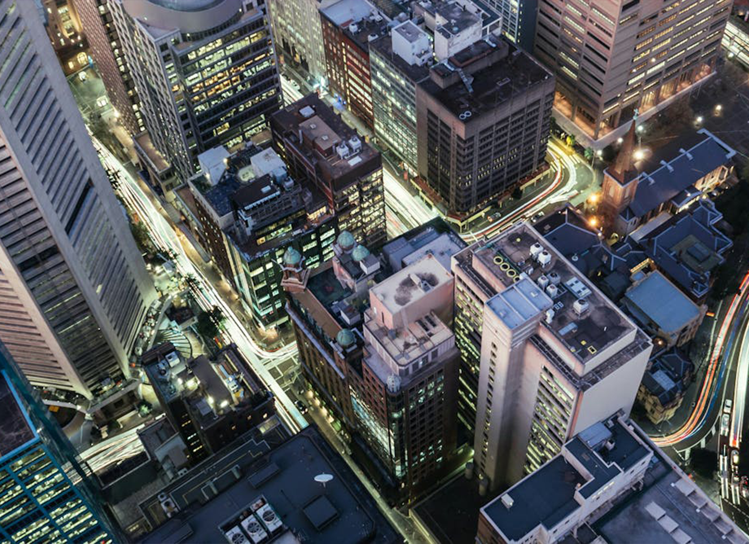 Aerial shot of a big city