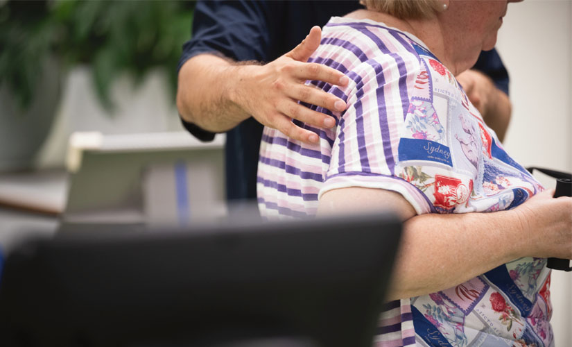 Patient being supported