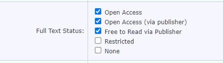 Open access text availability